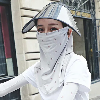 

Neck Protection Sunshade Riding Decoration Ice Silk Large Mask Light And Cool Floral Breathable Sunscreen Mask
