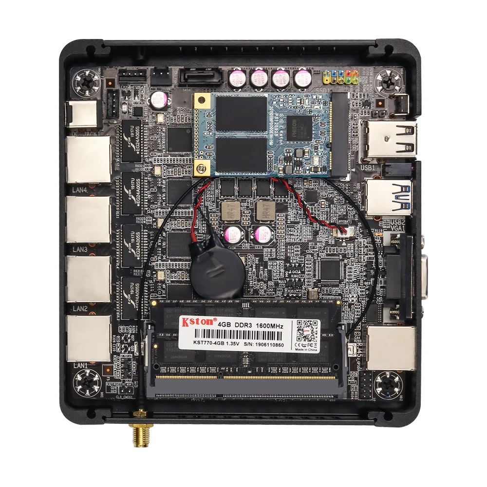 Безвентиляторный мини ПК pFsense Windows Celeron J1900 N2810 Четырехъядерный 4 гигабитный LAN