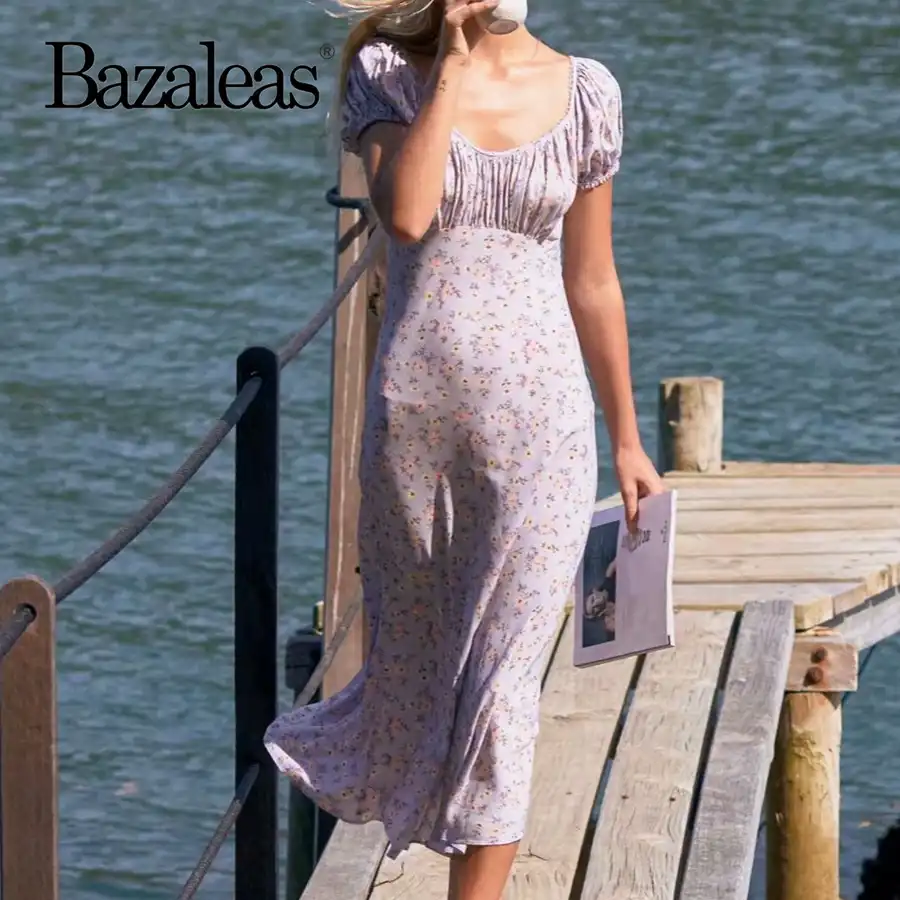 purple midi dress with sleeves