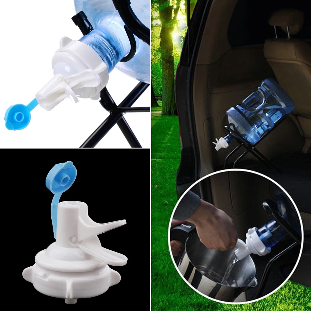 Water Dispenser Valve for 55mm Crown Top Drinking Bottle Reusable Water Jug Cap Replacement Faucet - Includes Lid Dirt Cover
