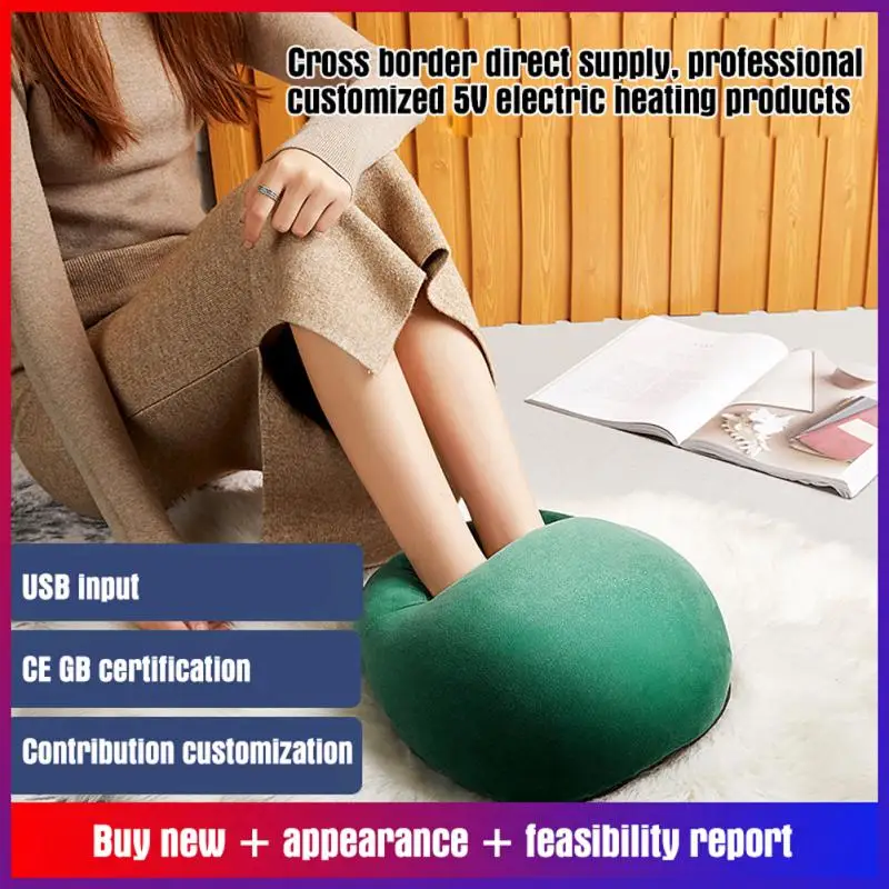 de pies USB para hogar, pantuflas calentadoras de piel de conejo de lavables, Color sólido, para invierno y oficina - Hogar y jardín