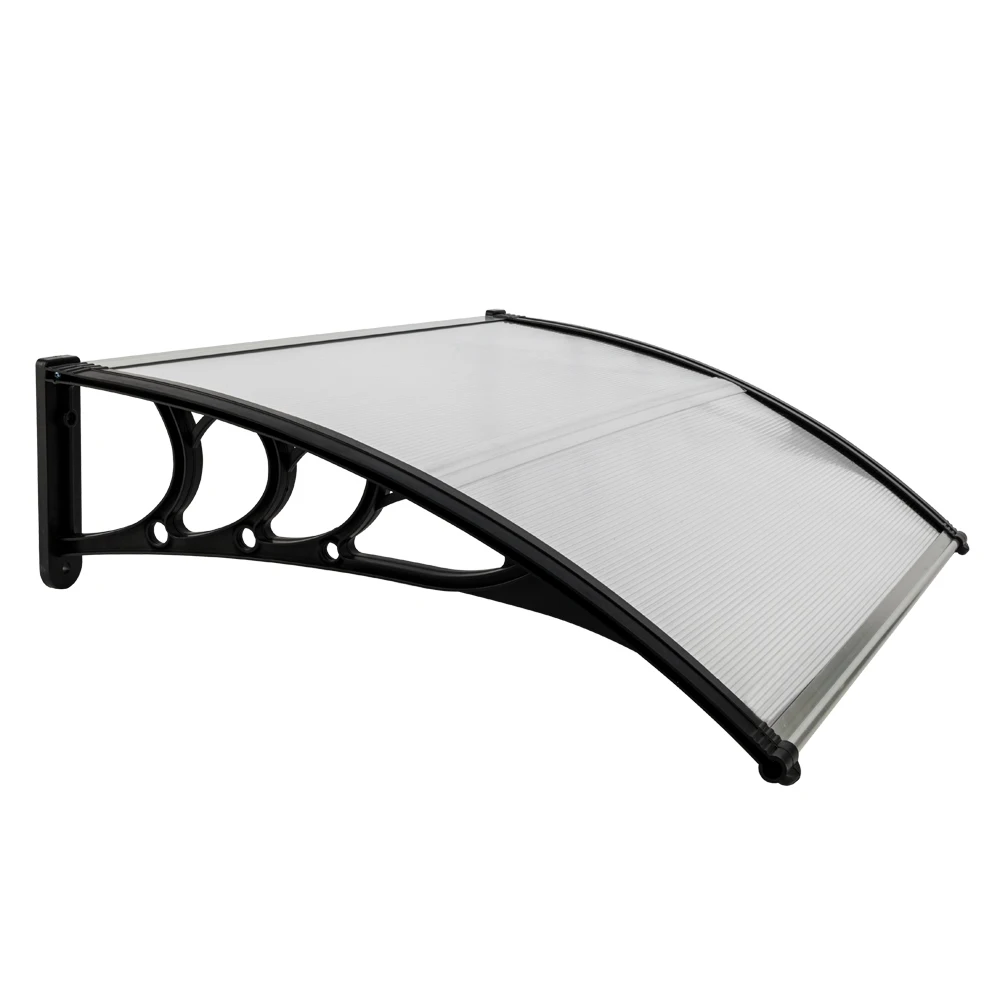 

100 x 80CM Household Application Door & Window Rain Cover Eaves Brown Board & Black Holder UV Rain Snow Protection