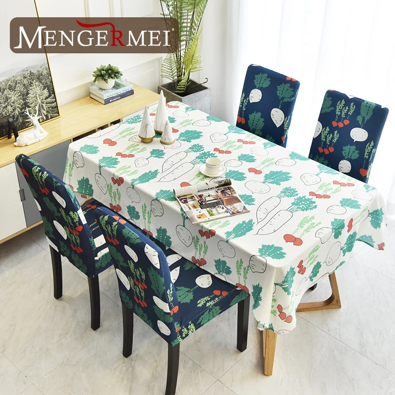 MENERME редиска и скатерть с морковным принтом Водонепроницаемая маслостойкая