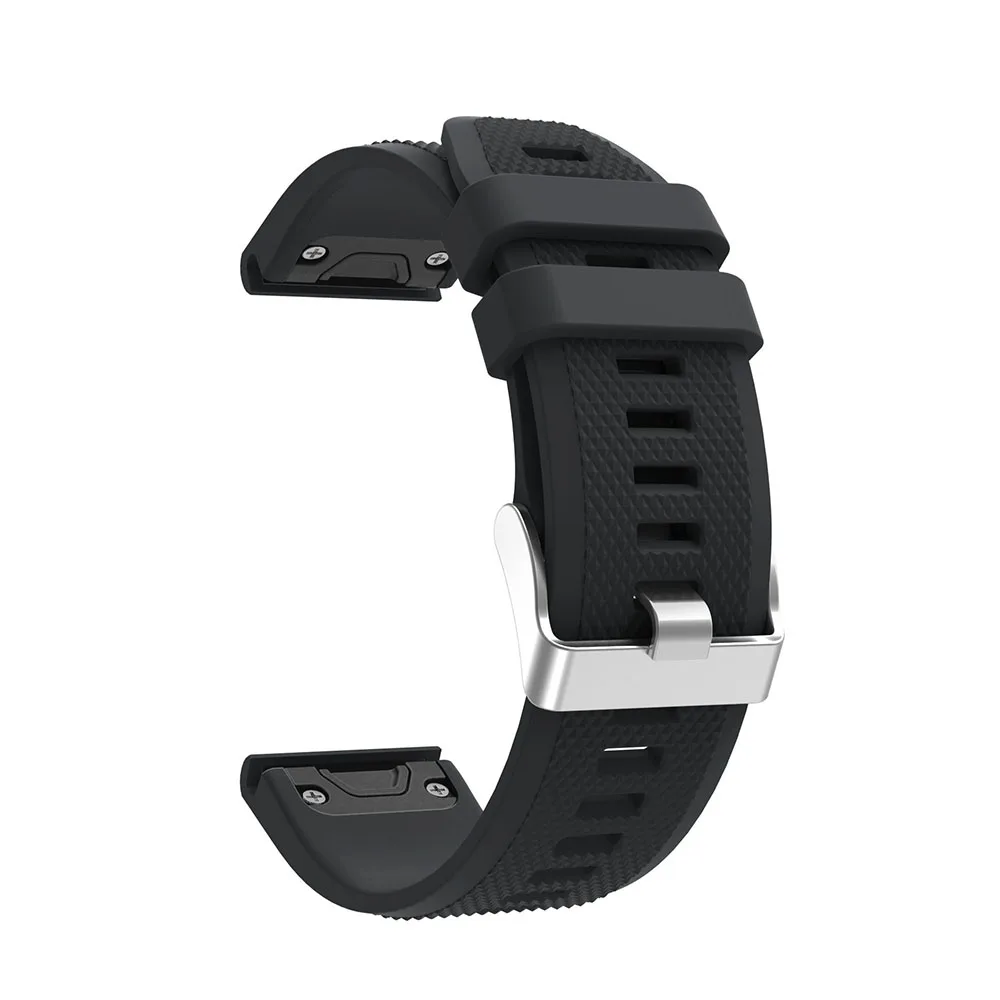 Силиконовый ремешок для часов Wriststrap 26 22 20 мм для Garmin Fenix 6X6 6S Pro 5X5 5S Plus 3 Смарт-часы браслет легко подходит быстросъемный - Цвет: Черный