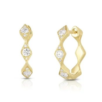 

LOZRUNVE Original 925 Silver Cubic Zirconia Kite Hoop Huggie Earring