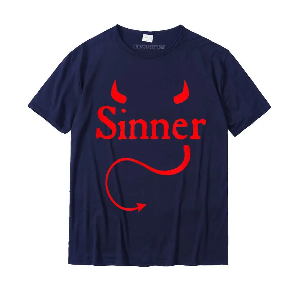 Casual Short Sleeve T Shirt Summer Fall O-Neck 100% Cotton Boy Top T-shirts Camisa Casual T Shirt Fashionable Top Quality Sinner Devil Horns Tail Rock Atheist Sin Lover T-Shirt__MZ17154 navy