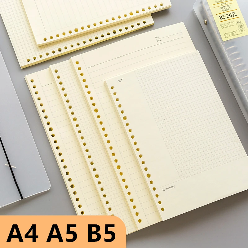 A5 B5 A4 60 Sheets Simple Cover Diary Traveler Loose-leaf Notebook Simple Schedule Book 26 Holes Journal School Office Supplies