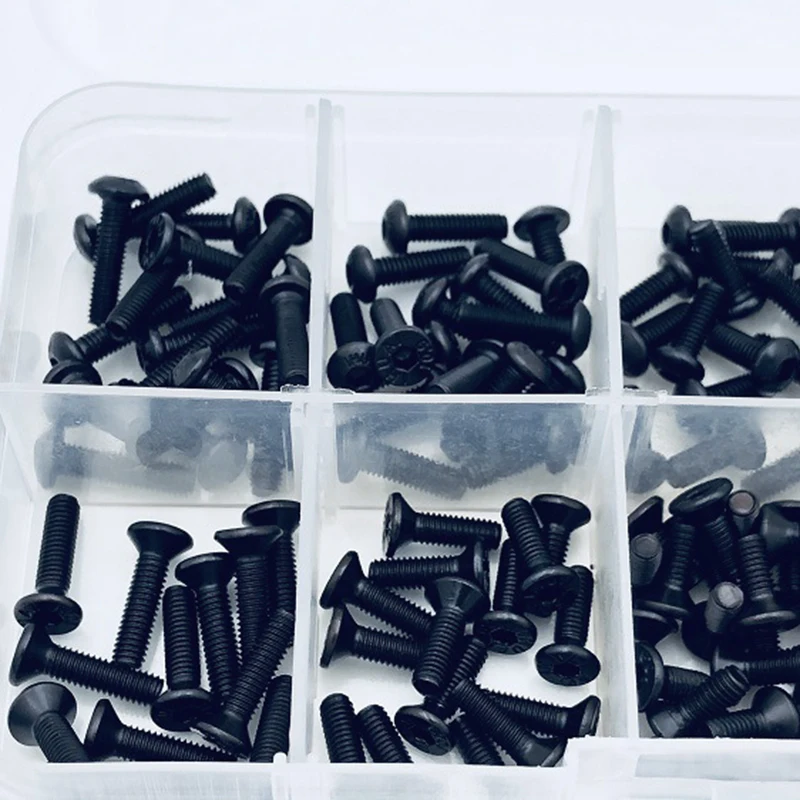 340/180pcs 10 Types M3 M4 Flat Round Screw Stainless Steel Screws Kit Box Repair Tools For 1/10 HSP RC Car