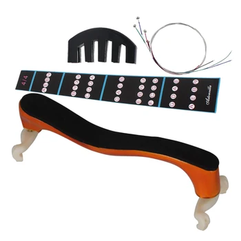 

1 Set 4/4 Full Size Violin Parts Shoulder Rest Strings Mute Fretboard Sticker