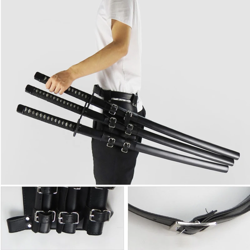 1/2/3 Medieval Sword Holder PU Leather Sword Belt Waist Sheath Adult Men Knight Battle Weapon Rapier Ring Belt Strap Holster sword belt sheath
