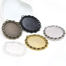 5 шт 30x40 мм Внутренний размер 5 цветов покрытые пронзили цветок стиль кабошон основа Установка Подвески