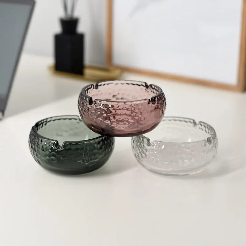 

Nordic Home&Christmas Decoration Crystal Glass Desk Office Ashtray Portable Ashtray For Car cenicero portatil ที่เขี่ยบุหรี่