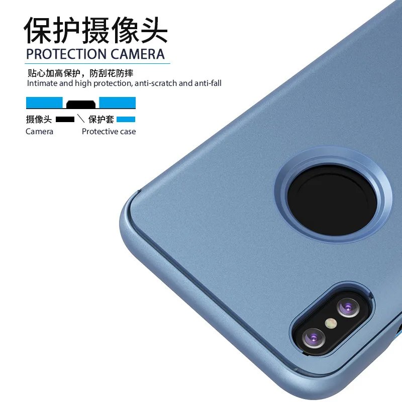 Умный зеркальный чехол для телефона Apple iPhone XS X XR Max 7 Plus 8 6S 6 Plus Защитная подставка чехол держатель Поддержка откидная крышка