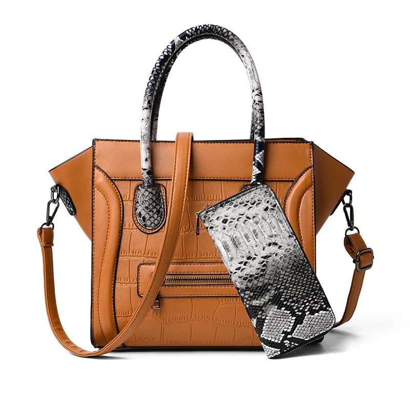 

Fall/winter 2019 new women's handbags PU fashion ladies smiling shoulder Messenger bag purses and handbags