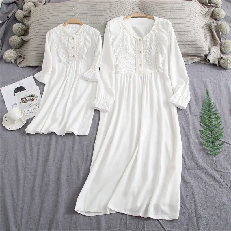 Длинная ночная рубашка, Семейные пижамы, платье-Пижама, милая одежда для сна для мамы и дочки, платье для мамы и дочки, одежда для мамы и меня, C0523