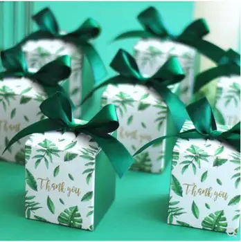 

Sen Department Green Creative Square candy box wedding favor chocolate box party supplies box christmas gift box baby shower