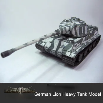 

1:50 3D Paper Model German Lion Heavy Tank Paper Model Tank World 1:35 Diecast Chariot Manual DIY Military Fan Collection Toys