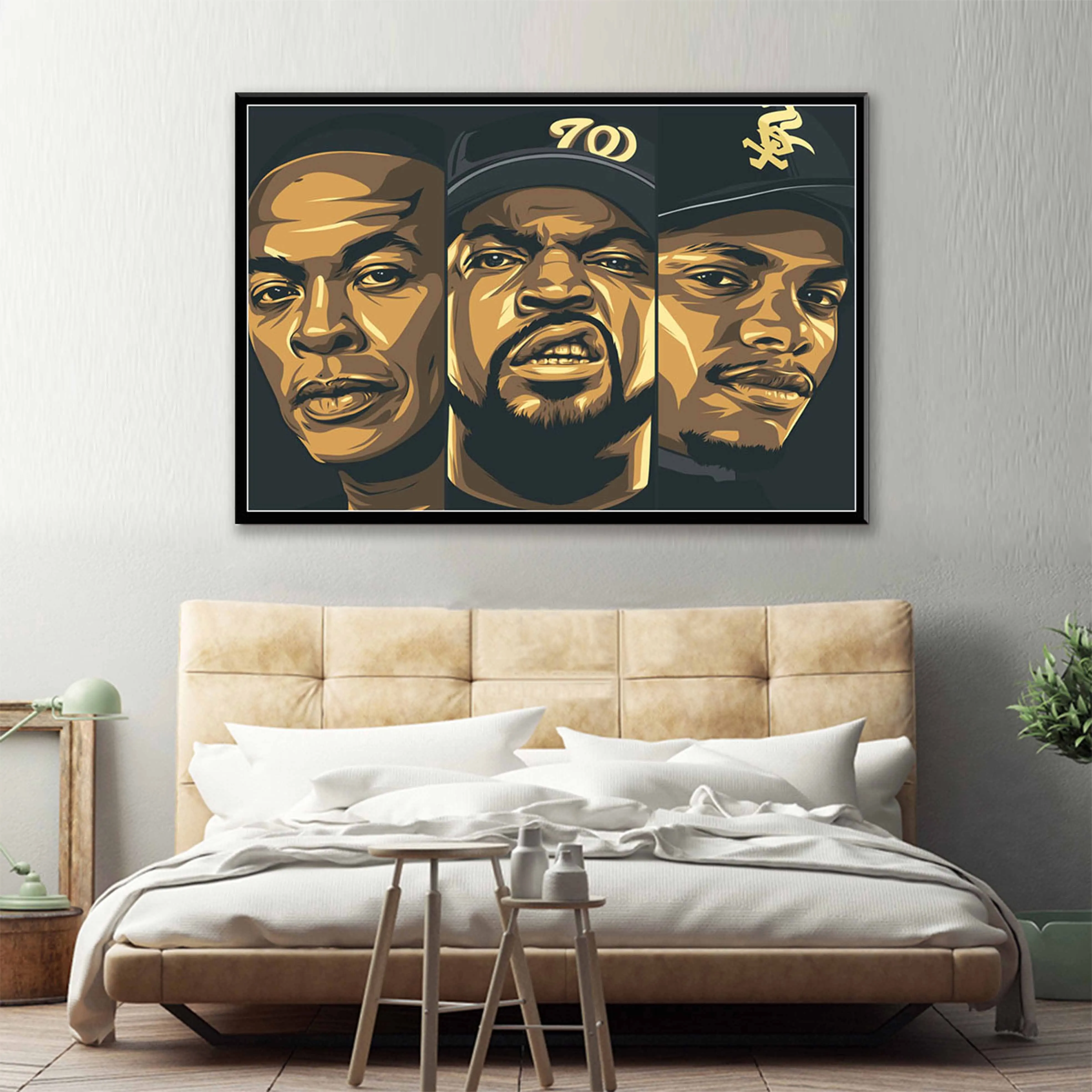 

NWA N.W.A. Hot Hip Hop Music Star Rap Singer Ice Cube Eazy-E Art Painting Silk Canvas Poster Wall Home Decor