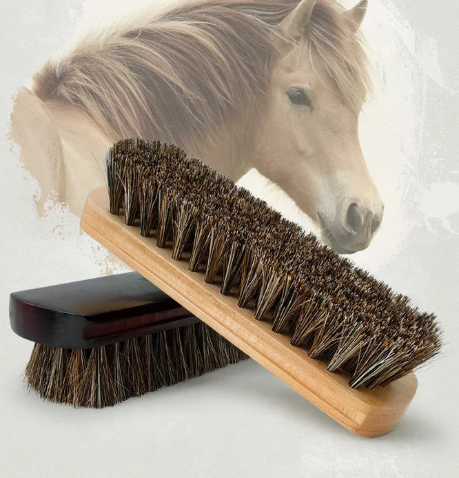 Shoe Polish Brush Horse Hair Brush Natural Leather Horse Hair Soft
