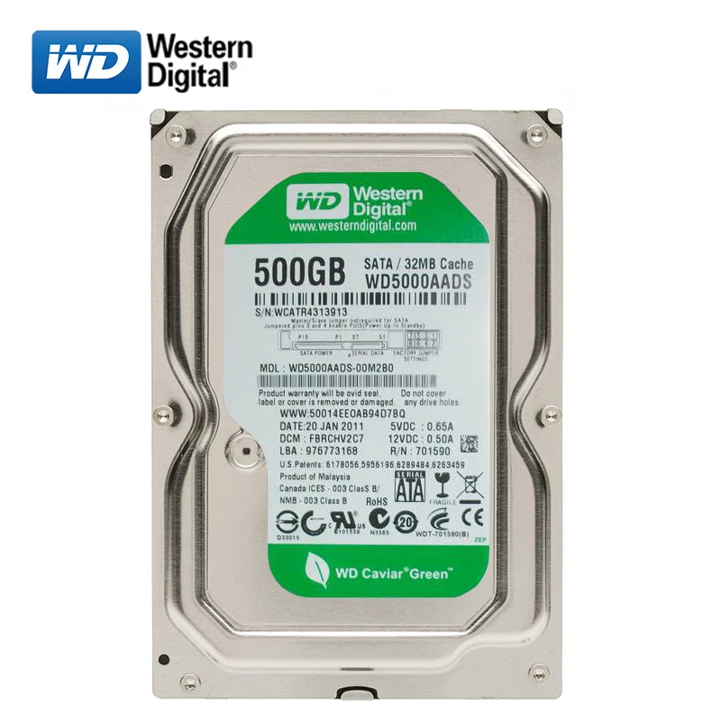 Beste WD Black Disk 500GB Interne Harde Schijf 3.5 Inch 7200RPM SATA3 HDD 6 Gb s 64MB Groene Schijf 32MB HD Harde Schijf voor Desktop Computer