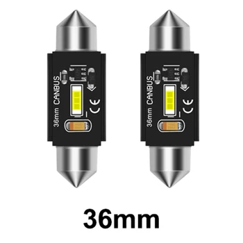 

2pcs 6000K White License Plate Reading Light Door Lamp Aviation Aluminum Material CSP Chip C5W LED Lights DC 12V 600LM