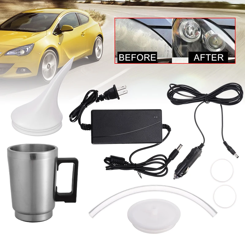 

Mayitr 2 Cover Car Headlight Refurbished Atomizing Cup Lens Restoration Kit Restorer System Polishing Cleaning Tool