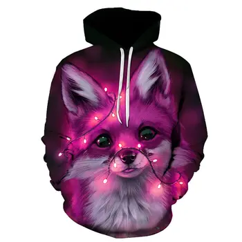 

Fashion fox print girls hoodie boys casual sweatshirt 3D animal children hoodie clothes long-sleeved teen hoodie jumpers