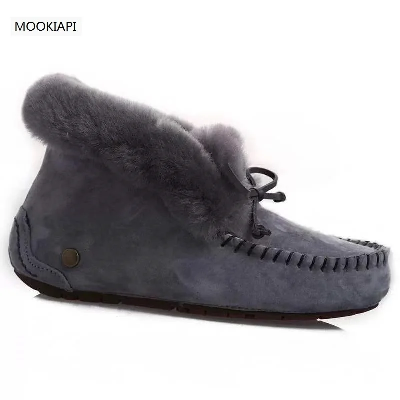 China's latest short tube women's snow boots, real sheepskin, natural wool, the highest quality shoes, free delivery - Color: same picture