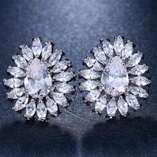 Emmaya привлекательные серьги Модные эффектные женские милые кубические циркониевые ослепительные новые модные вечерние цветные серьги-гвоздики