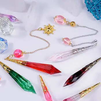 

1 Set Crystal Epoxy Resin Mold Pendulum Casting Silicone Mould Crafts Making Too