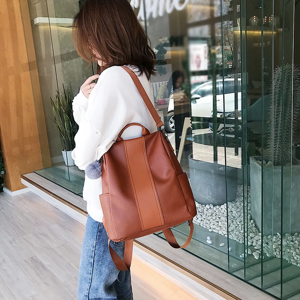 Модный качественный кожаный женский рюкзак с защитой от воровства, вместительный школьный рюкзак для девочек-подростков, мужские дорожные сумки