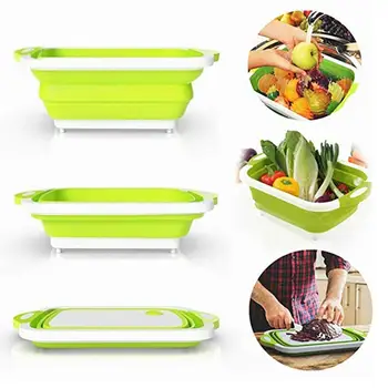 

Folding Vegetable Pan New Multi-Functional Vegetable Pan Plastic Portable Folding Dishpan Kitchen Sink