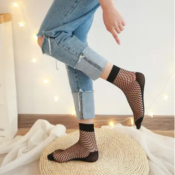 

Summer Women Socks Hollow Out Breathable Mesh Fishnet Socks Short Hosiery Ankle Socks