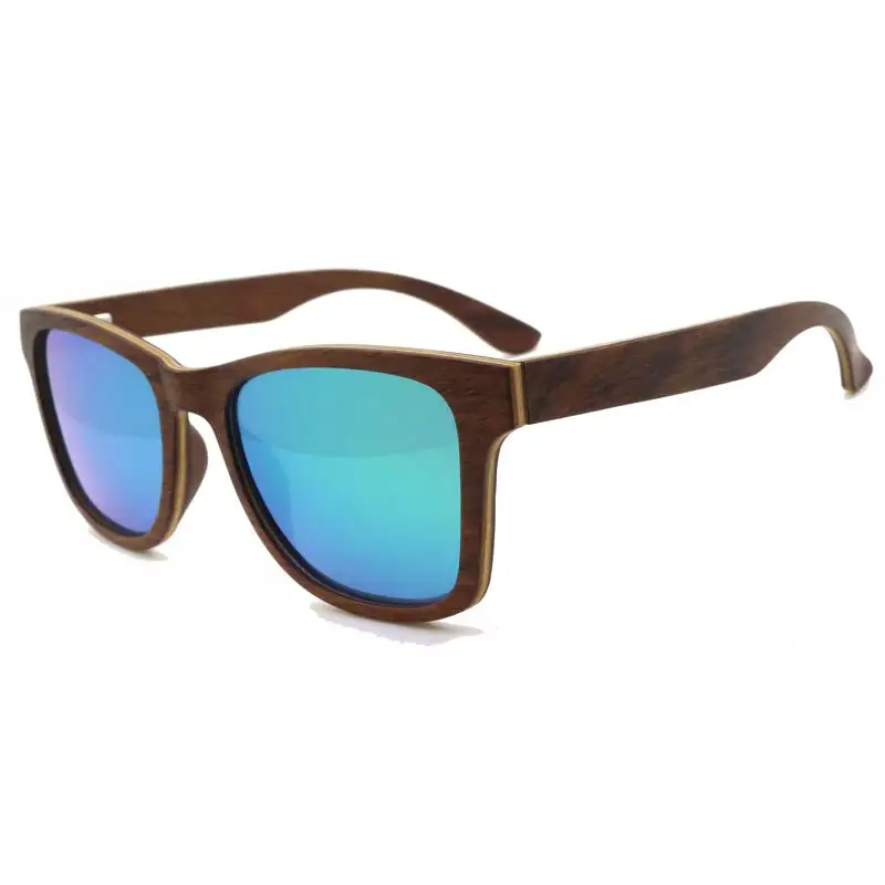 Деревянные солнцезащитные очки BerWer для мужчин и женщин квадратные бамбуковые