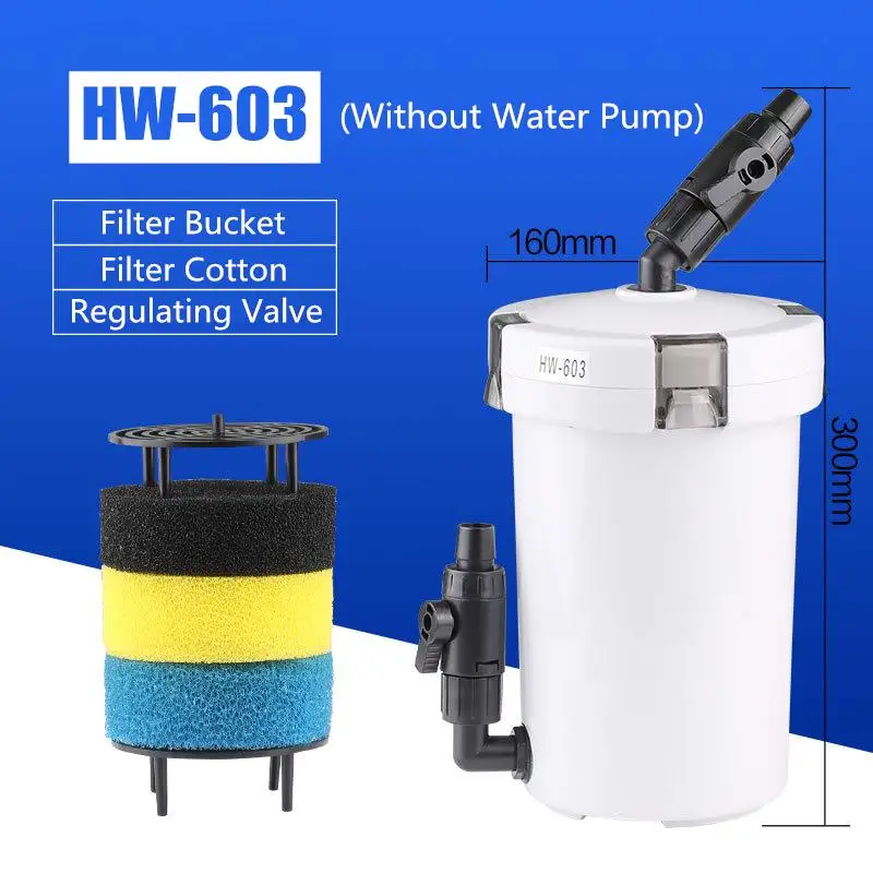 HW-603 1 pcsAquarium аквариум внешний бесшумный фильтр ведро канистра HW-603B HW-602B с аксессуарами насос ультра-тихий канистра фильтр - Color: HW-603