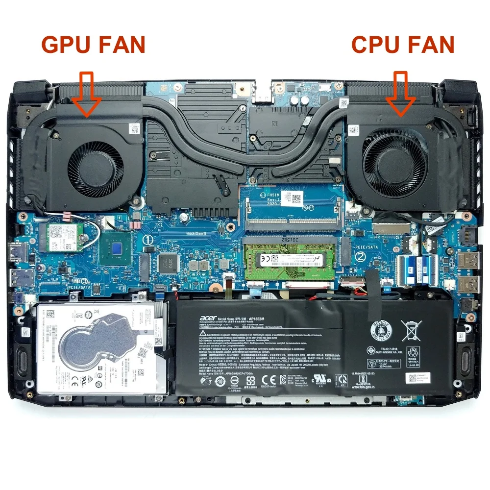 Computador Cpu Gpu Ventiladores de Refrigeração Pinos Refrigerador para Acer Nitro An51555 An51544 An517-52 Series Notebook pc Dc28000qdf0 5v - Imagem 2