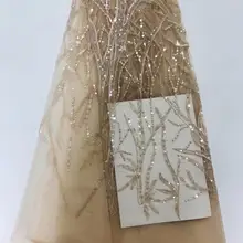 5 ярдов jhl01# ручная работа ветка бисер хорошее качество блесток французская вышивальная сетка Сетка кружевная ткань для распиловки свадебного платья