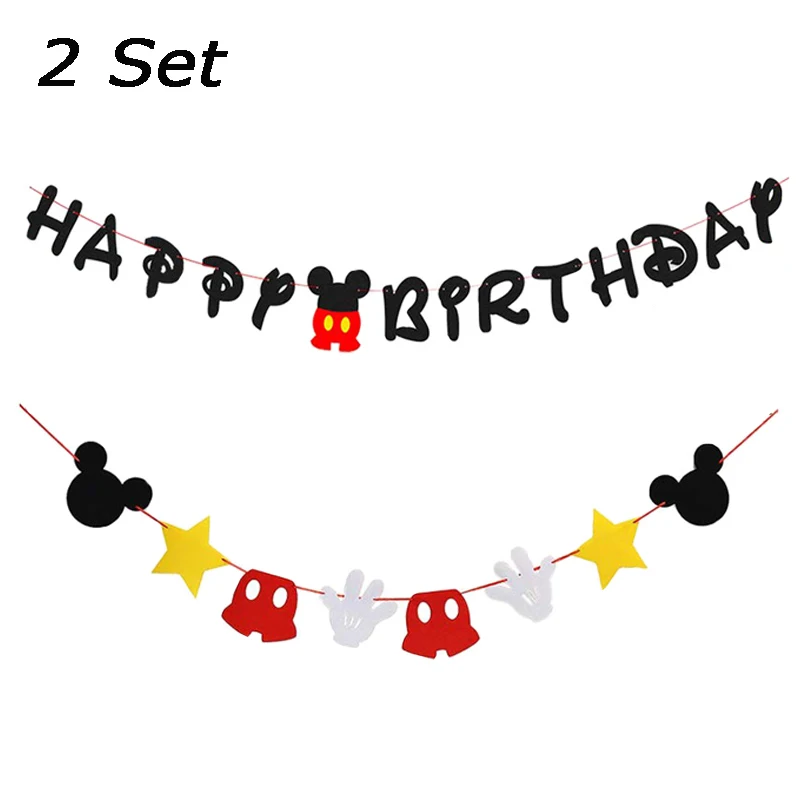 2 set banner Red Mickey Arch Balloon Holder Children's Birthday Party Supplies Decoration Boy Family Friends Disposable Tableware Party - Цвет: 2 set banner