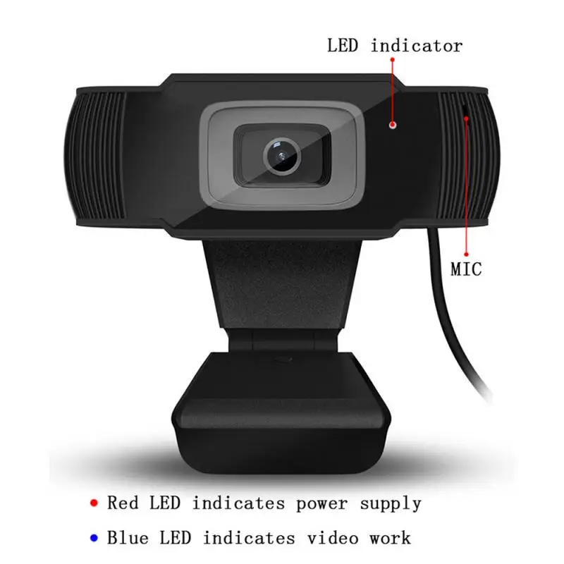 A870 480P/1080P HD веб камера 30 градусов вращающийся USB 2 0 видео запись с микрофоном для ПК