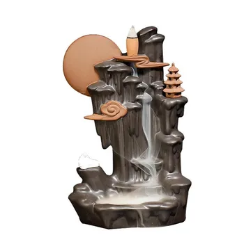 

Waterfall Ceramic Censer Home Decor Backflow Incense Burner Holder Handicraft Decoration Incense Base Aromatherapy Furnace