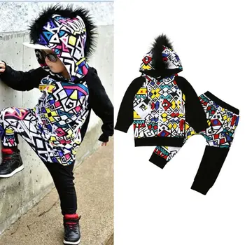 

toddler winter Autumn clothes Baby Boys Printed Outfits Newborn Kids Clothes Hoodies Top Pant Trousers Set boys tracksuit 1-5T