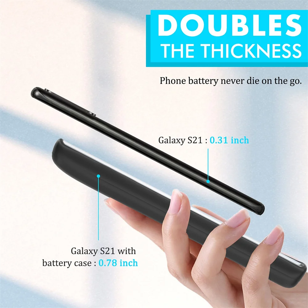 External Battery Charger Case For Samsung Galaxy S21 Ultra S21 Plus Charging Case Portable Mobile Phones Powerbank Charger Cover