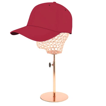 

Rose Gold Iron Mannequin Head Hat Cap Helmet Toupee Rack Stand Wig Storage Holder Display