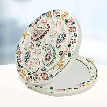 

1pc Folding Round Mirror Portable Makeup Mirror for Girls Women Ladies