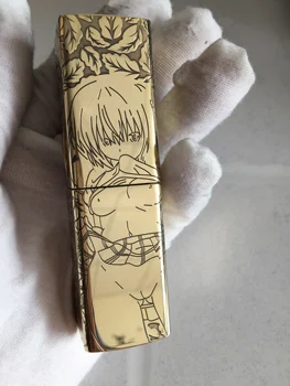 

watch video WZH 1918 automatic hand made laser embossed leaves glamour girl brass lighter