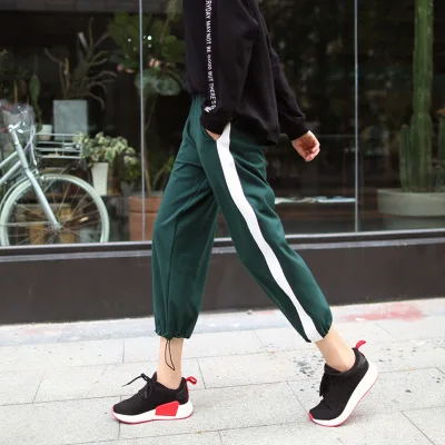 

Fat Mm Athletic Pants Summer Wear for Women Korean-style INS Loose-Fit Loose Pants Large Size Dress Casual Capri Beam Leg Harem