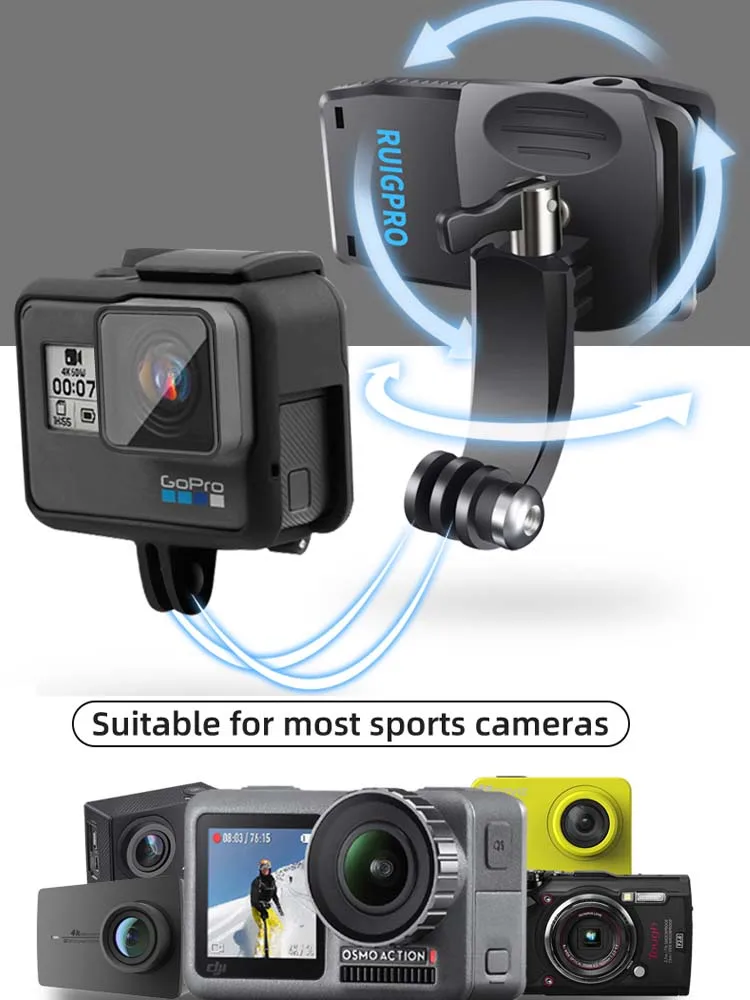 E6471-360 Degree Rotable Backpack Clip for Gopro-3