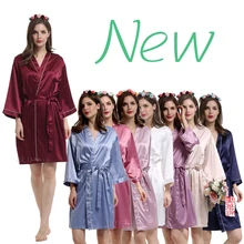 Шелковый халат, матовый Атласный халат, халаты для подружки невесты, свадебные вечерние халаты, свадебный подарок для свадебной вечеринки, халат A9000