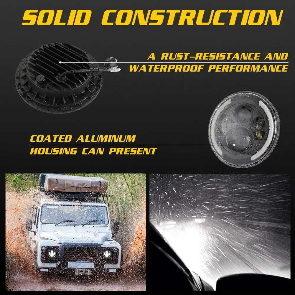 7 дюймов 200 Вт Автомобильный светодиодный светильник на голову s 6000K+ 3000K Halo Angle Eye светодиодный светильник для внедорожного сигнала для Jeep Wrangler CJ JK LJ 97-17