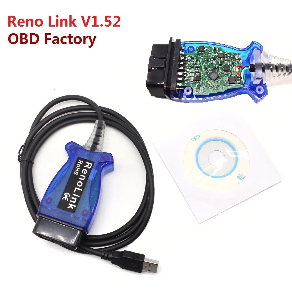 Airbag Renolink V1.52 Obd2 Ecu Programozó A Renault Reno Link V1.52 Key/Airbag/Ecm/Uch/Programozó Obd2 Car Diagnostic Cable